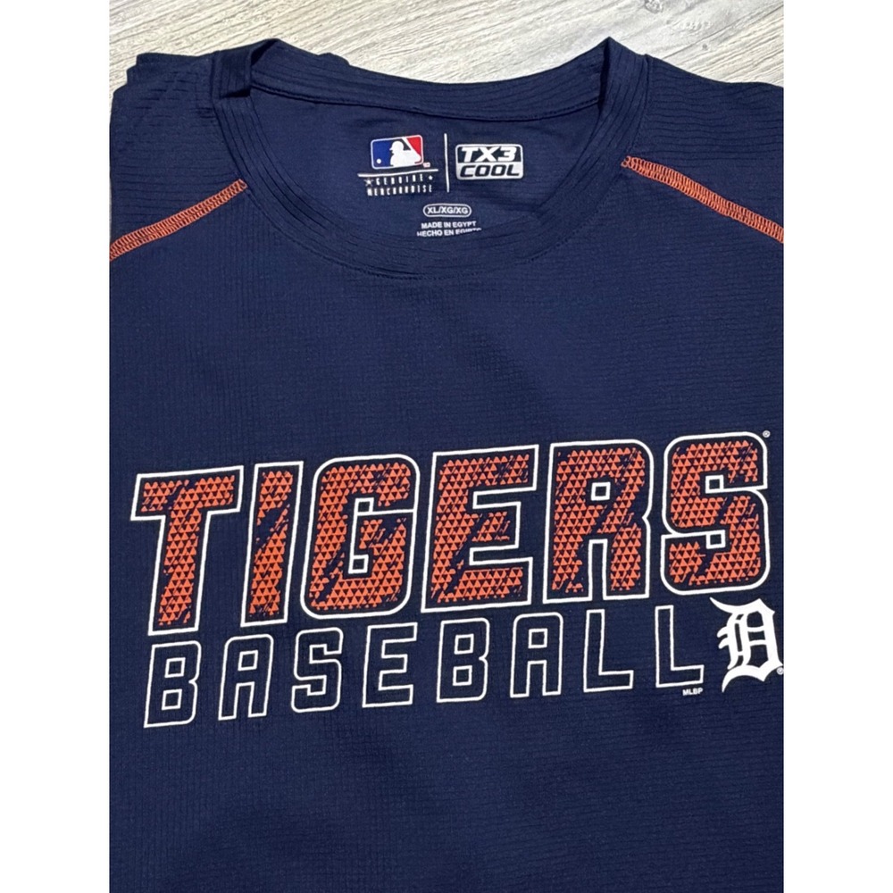 MLB Detroit Tigers Shirt Men XL Navy Blue Excellent TX3 Cool Gorpcore Sportswear